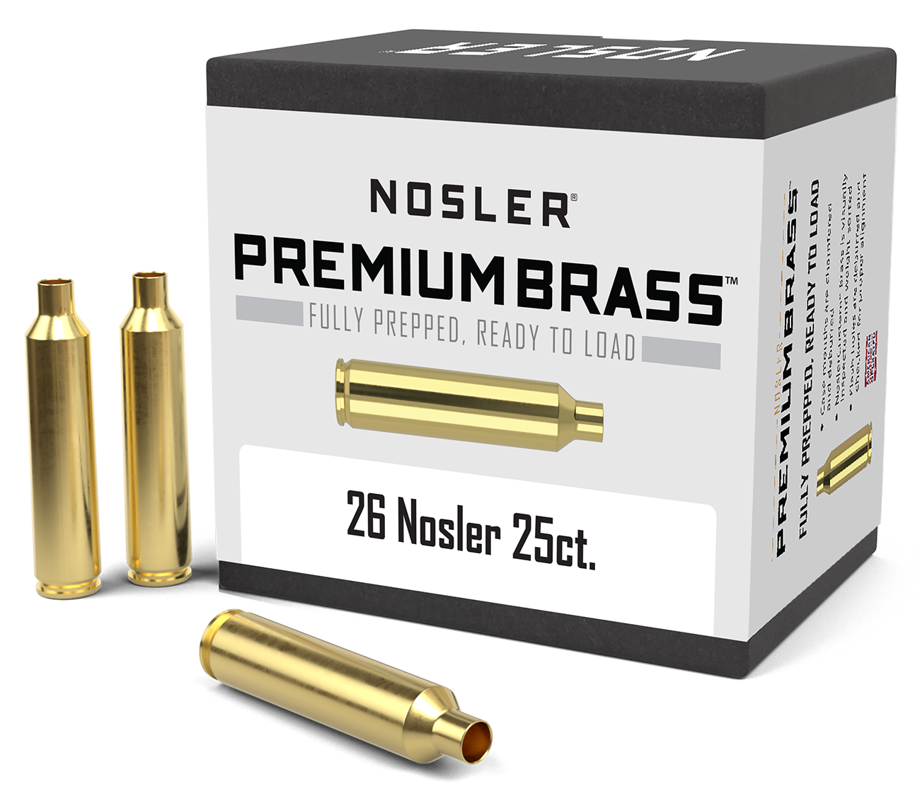 Nosler Premium Unprimed Brass Cases 26 Nosler (25pk)