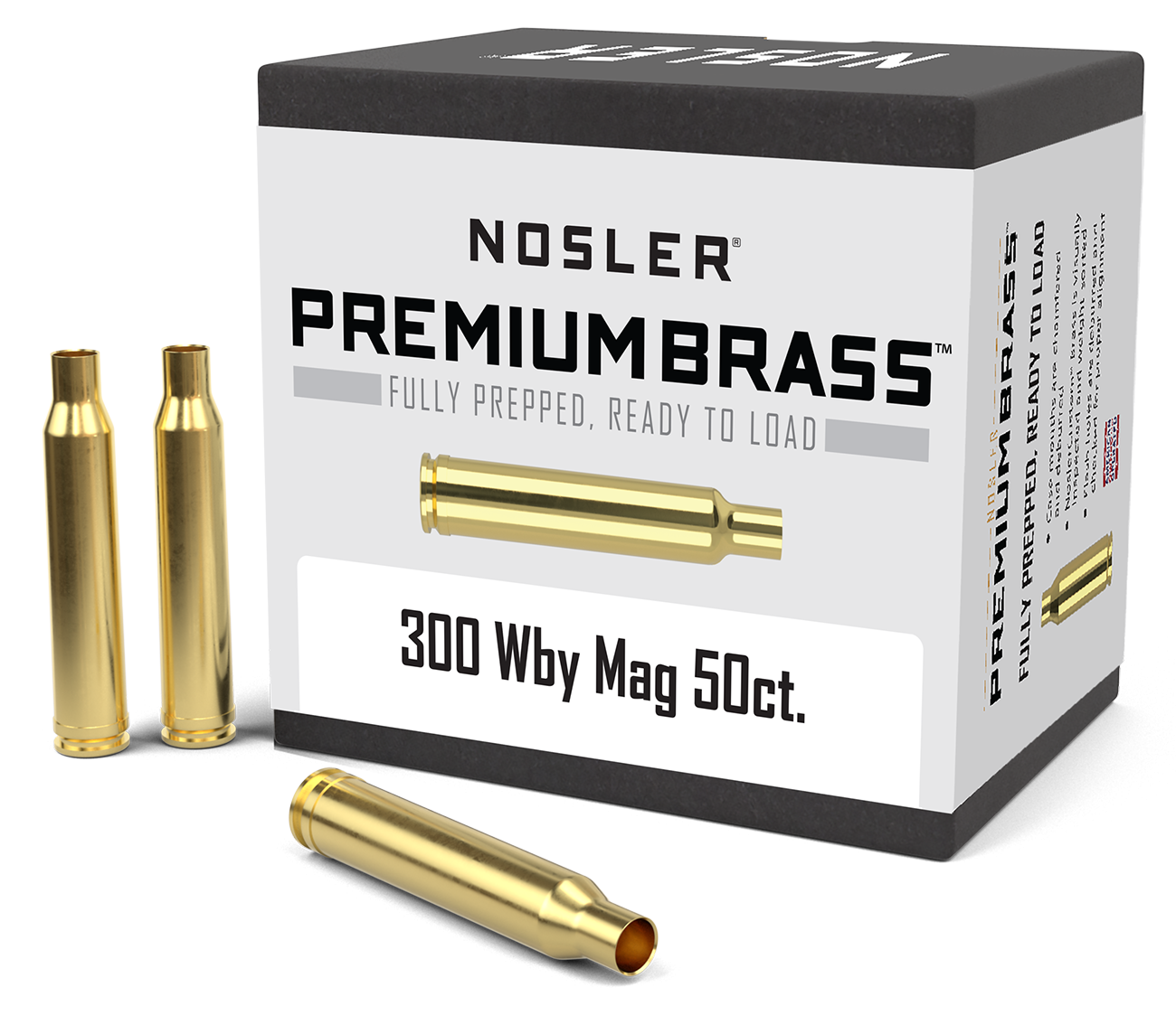 Nosler Premium Unprimed Brass Cases 300 Weatherby Magnum (50pk)