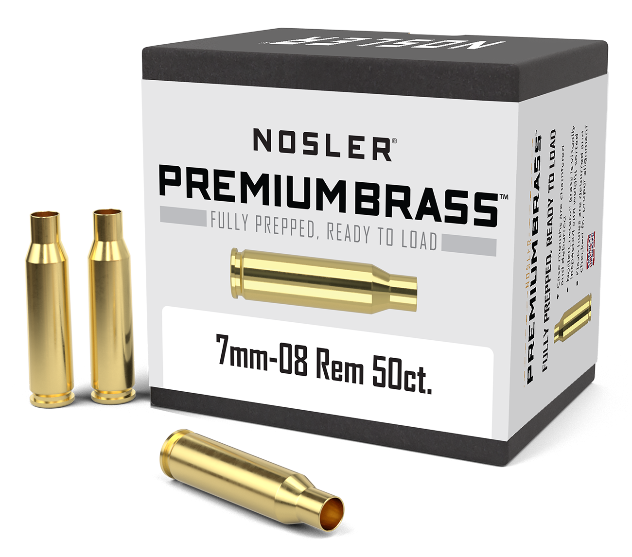 Nosler Premium Unprimed Brass Cases 7mm-08 Remington (50pk)