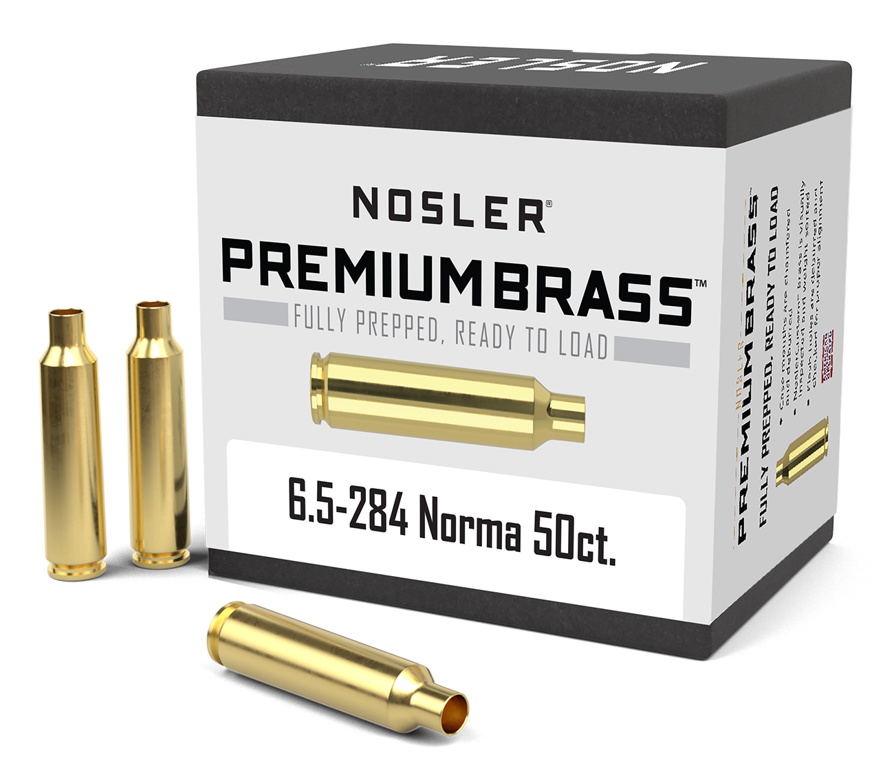 Nosler Premium Unprimed Brass Cases 6.5mm-284 Norma (50pk)