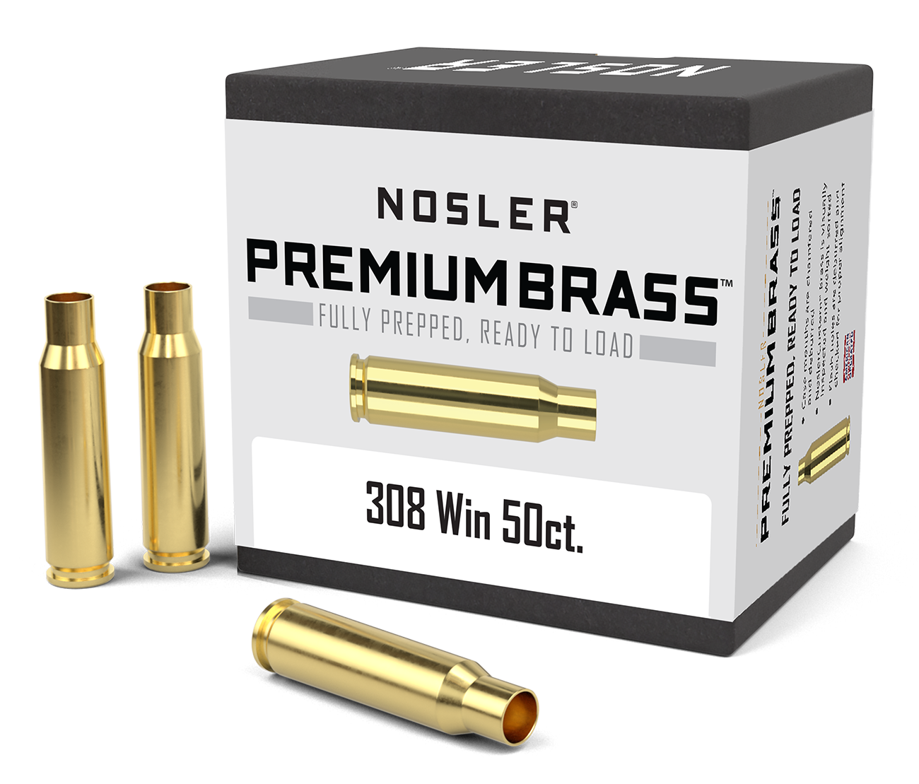 Nosler Premium Unprimed Brass Cases 308 Winchester (50pk)