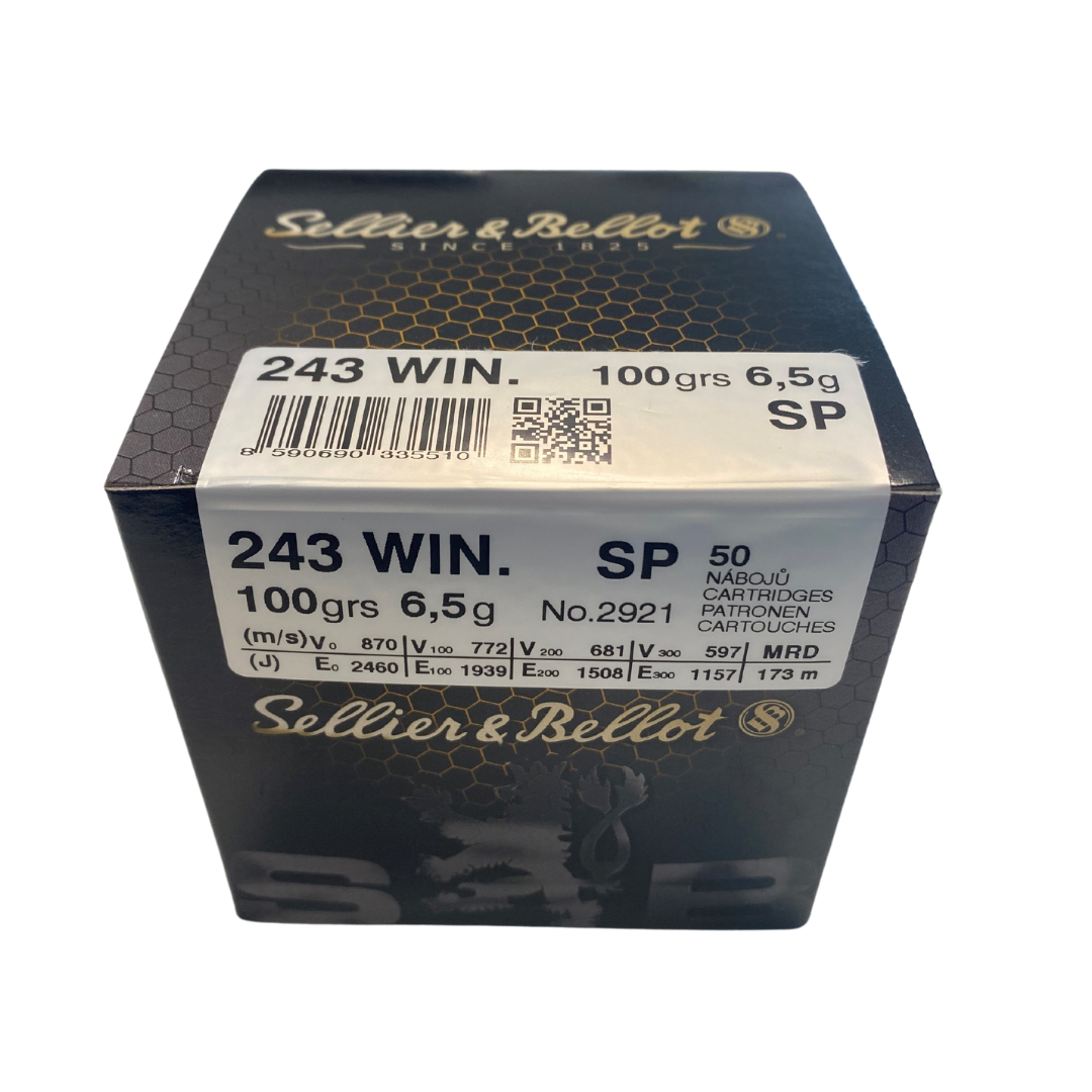 Sellier & Bellot 243 Winchester Ammunition 100 Grain Soft Point (50pk) (2921)