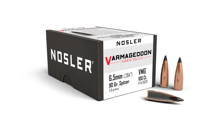Nosler 264 Caliber, 6.5mm 90 Grain FB Tipped Varmageddon (100pk)