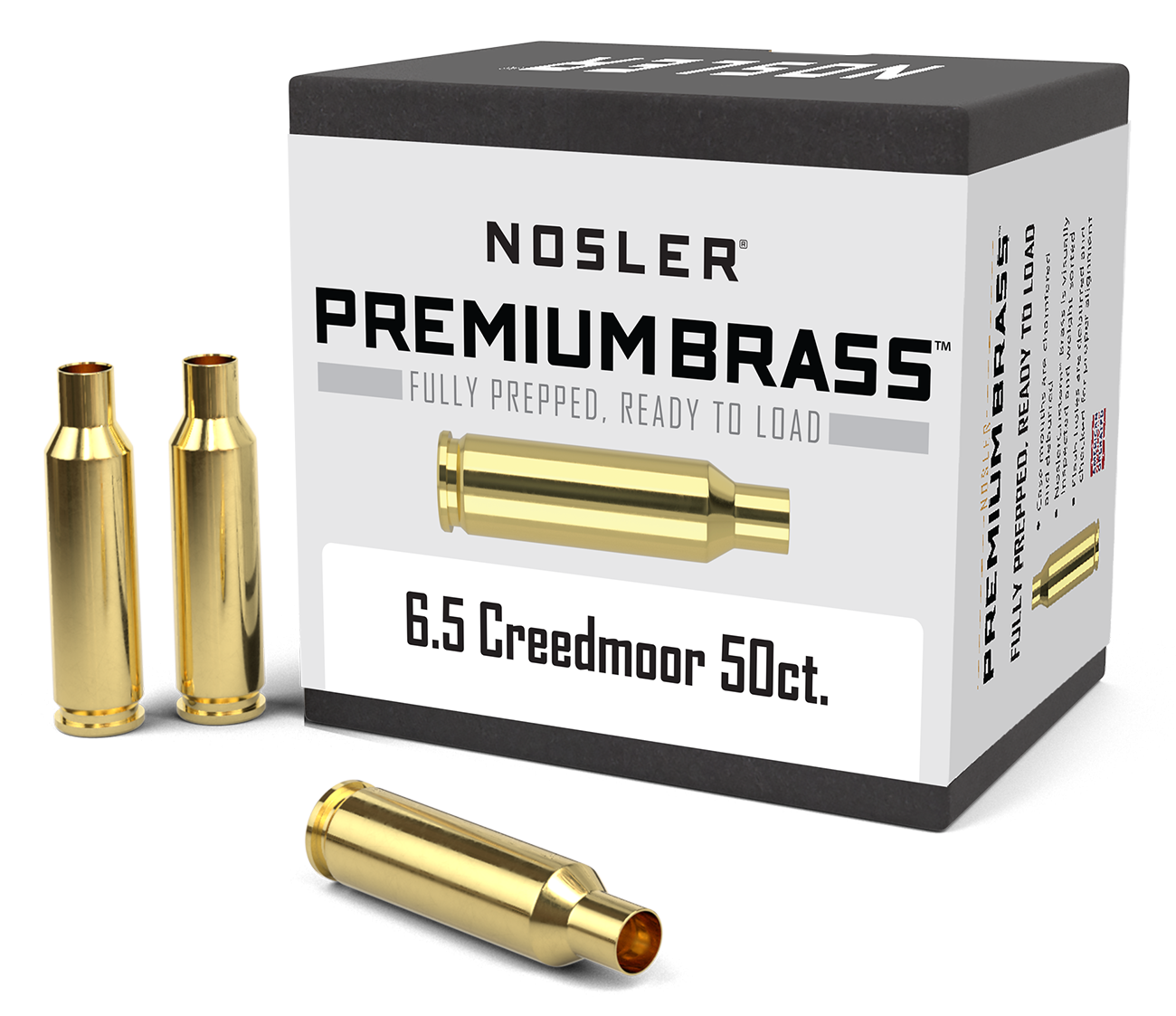 Nosler Premium Unprimed Brass Cases 6.5 Creedmoor (50pk) - NCB65CMR