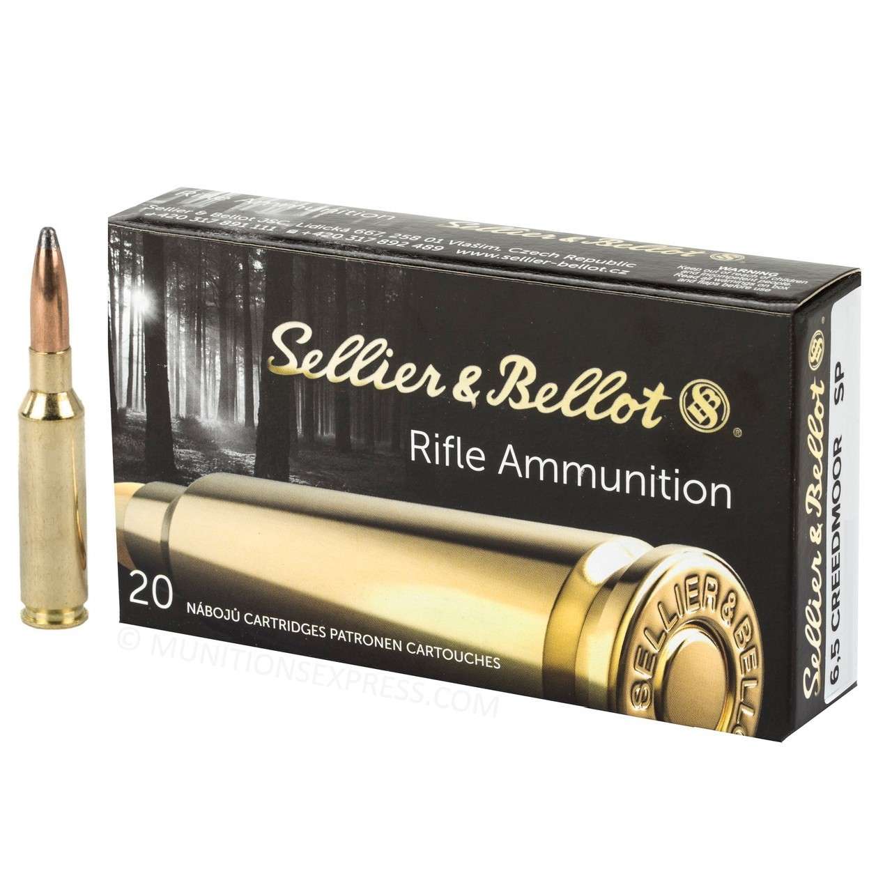Sellier & Bellot 6.5 Creedmoor Ammunition  156 Grain Soft Point (20pk)