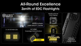 Ultra Slim High Performance EDC Flashlight, 6500 Lumens, Luminblade Strobe, 400m Throw