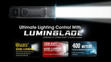 Ultra Slim High Performance EDC Flashlight, 6500 Lumens, Luminblade Strobe, 400m Throw