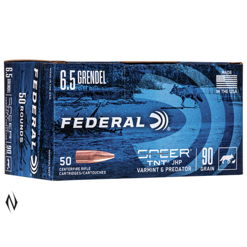 Federal Varmint Predator Ammunition 6.5 Grendel 90 Grain Jacketed Hollow Point