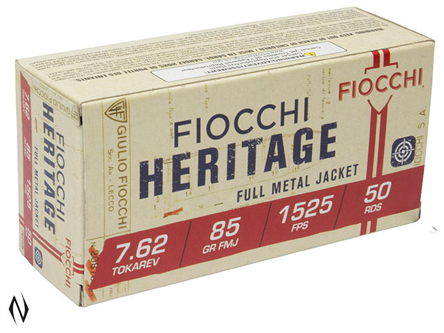 Fiocchi Heritage Ammunition 7.62x25 Tokarev 85 Grain Full Metal Jacket (50pk)