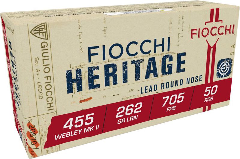 Fiocchi Heritage Ammunition 455 Webley Mk II 262 Grain Lead Round Nose (50pk)
