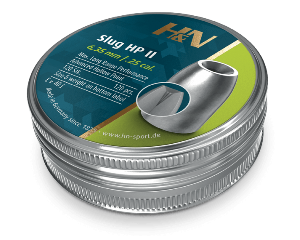 H&N Slug HP II (.250) 25 Cal Air Pellets 30gr / 1,94g (120pk)