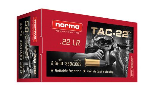 Norma TAC-22 Ammunition 22 Long Rifle (22LR) 40 Grain LRN (50pk)