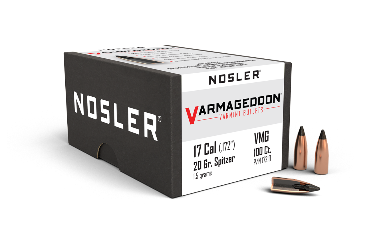 Nosler Varmageddon Bullets 17 Caliber (.172 Diameter) 20 Grain Flat Base Tipped (100pk)