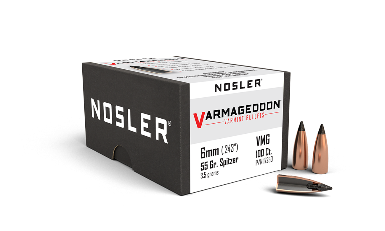 Nosler Bullets 6mm (243 Diameter) 55 Grain Tip Varmageddon (100Pk)