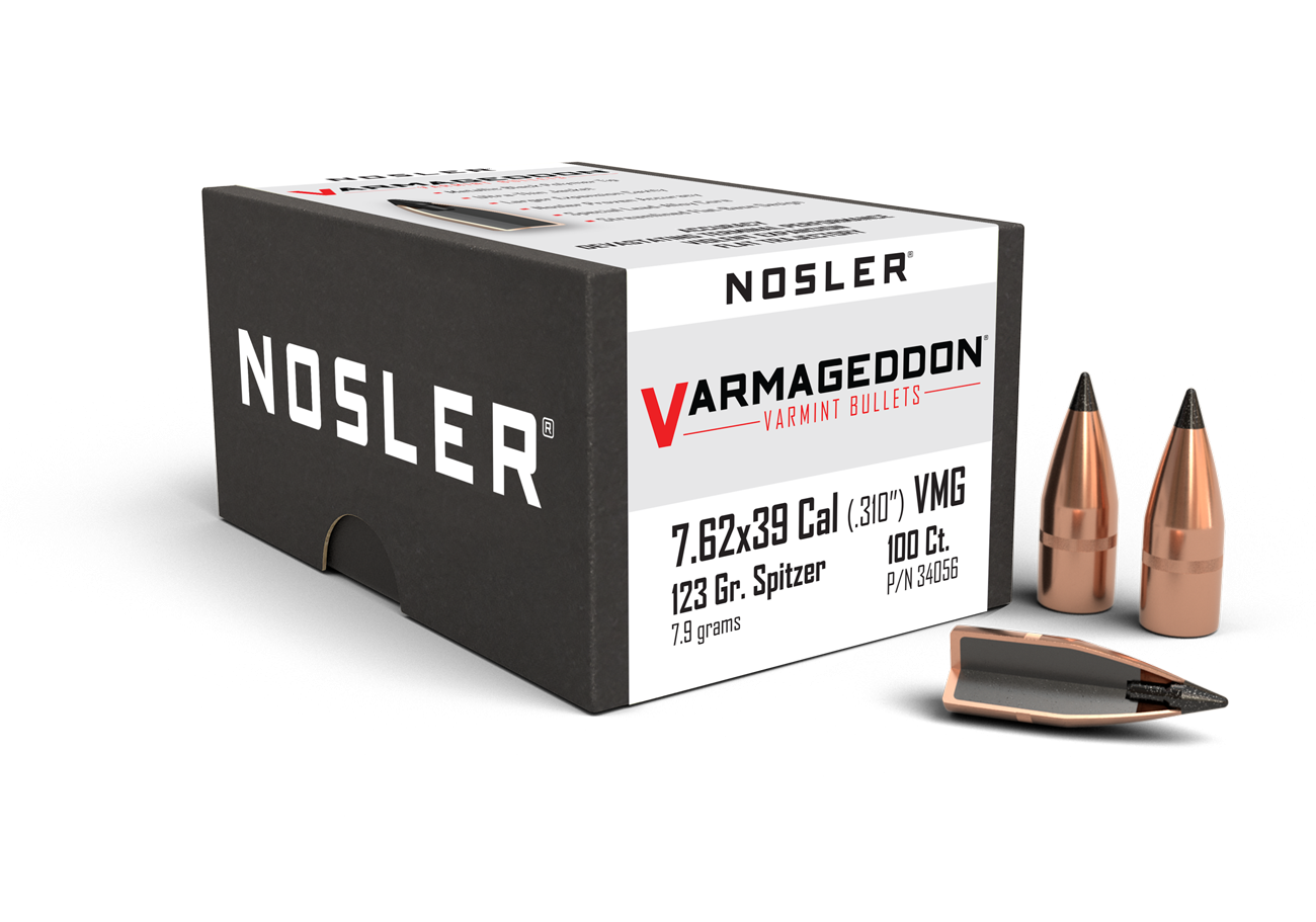 Nosler Bullets 7.62x39mm (310 Diameter) 123 Grain Tip Varmageddon (100Pk)