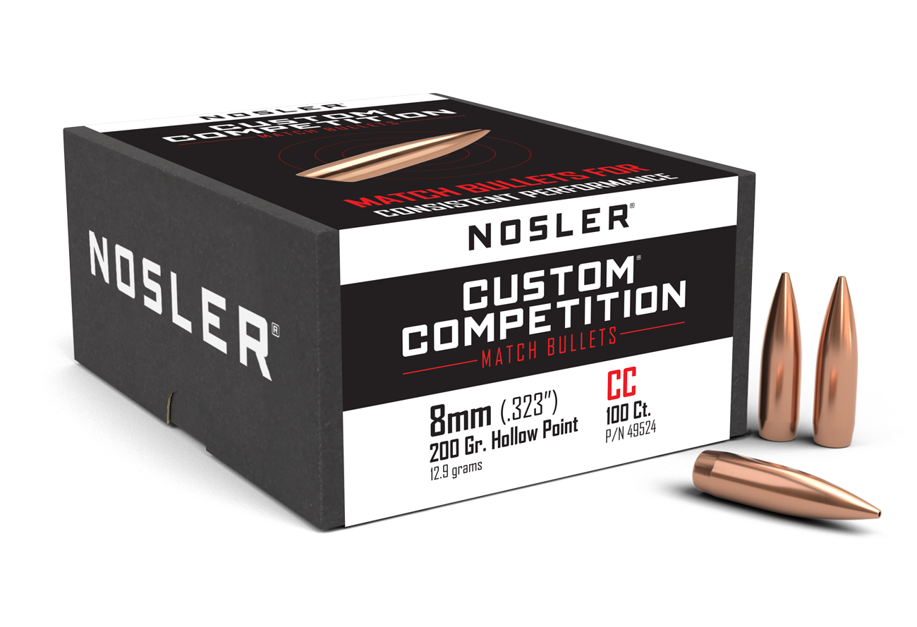 Nosler Custom Competition Bullets 8mm (323 Diameter) 200 Grain Hollow Point Boat Tail (100pk)