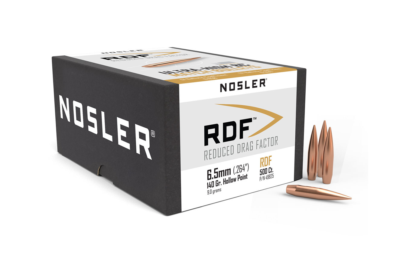 Nosler RDF Bullets 6.5mm (264 Diameter) 140 Grain Hollow Point Boat Tail (500Pk)