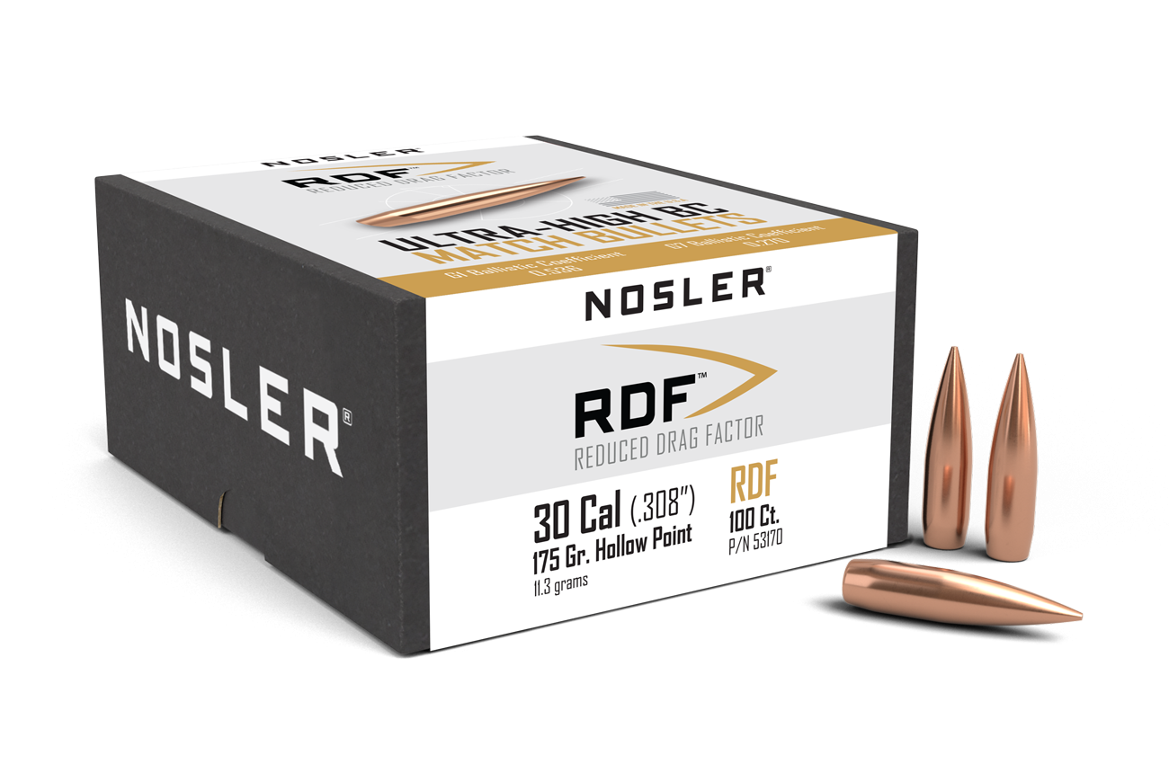 Nosler RDF Bullets 30 Caliber (308 Diameter) 175 Grain Hollow Point Boat Tail (100pk)