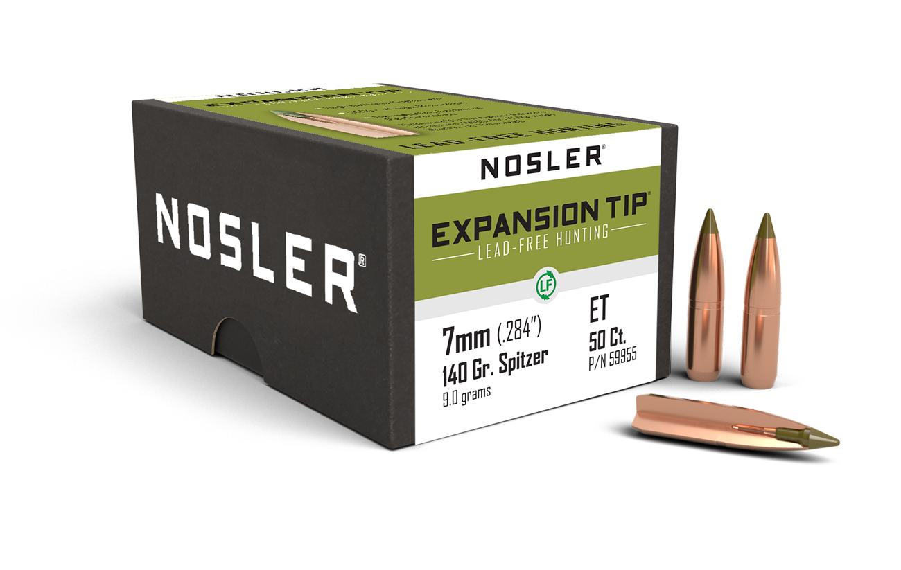 Nosler E-Tip Bullets 284 Caliber, 7mm (284 Diameter) 140 Grain Spitzer Boat Tail Lead-Free (50pk)