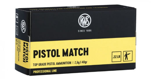 RWS Pistol Match Ammunition  22 Long Rifle (22LR) 40 Grain Solid Point (50pk)