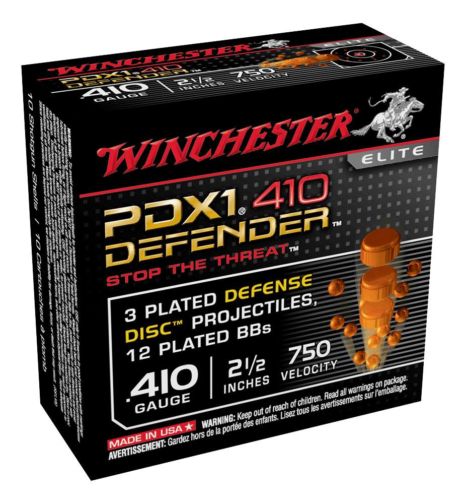 Winchester PDX1 Defender Ammunition 410 Bore 2-1/2" 3 Disks over 1/4 oz BB Shot (10pk)