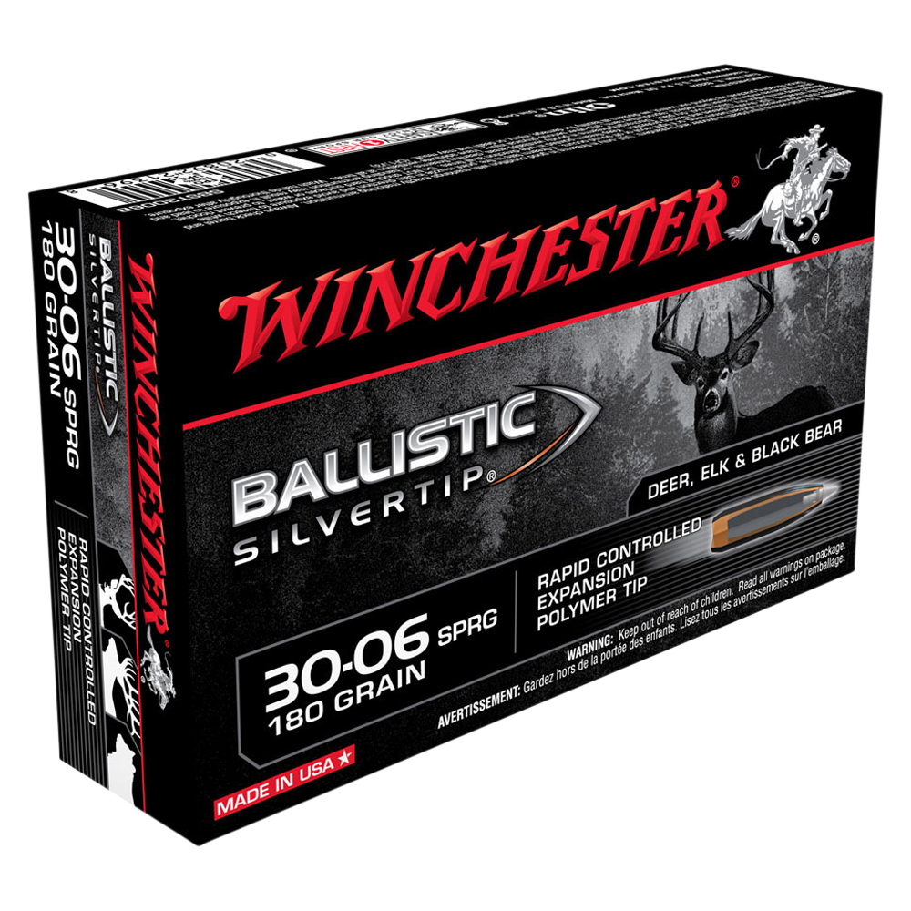 Winchester Ballistic Silvertip Ammunition 30-06 Springfield 180 Grain Rapid Controlled Expansion Polymer Tip (20pk)