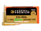 Federal Premium Ammunition 223 Remington 77 Grain SMK ~ (Matchking BTHP) (20pk)