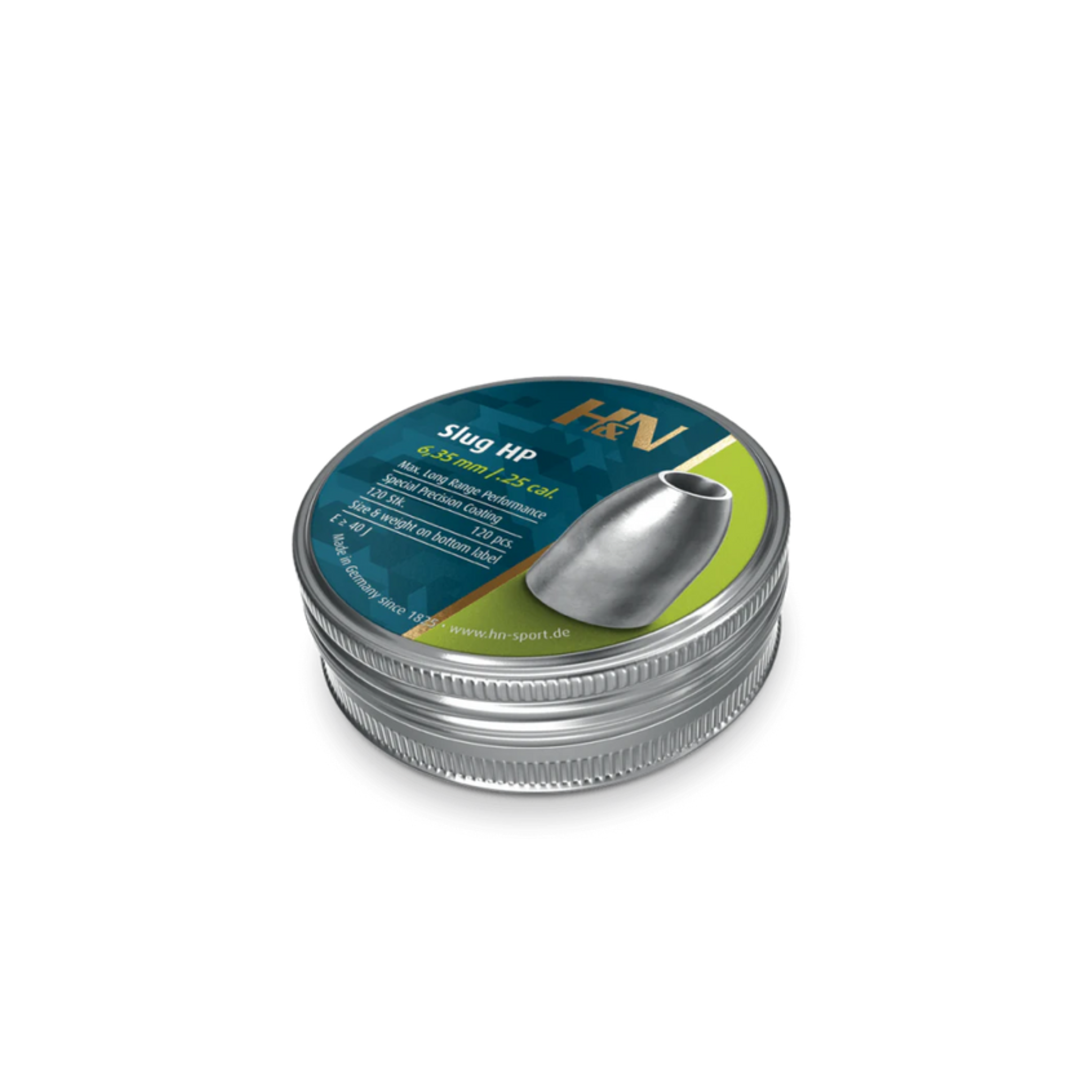 H&N Slug HP II (.250) 25 Cal Air Pellets 36gr (120pk)