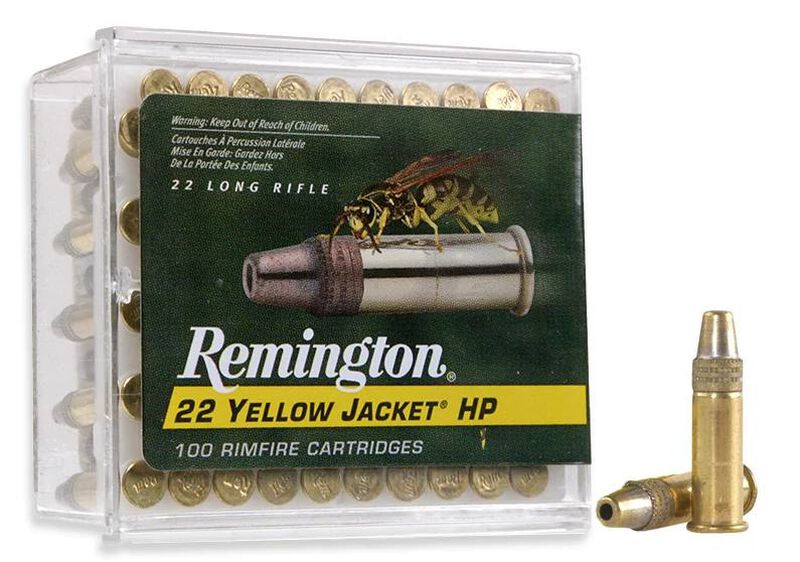 Remington Yellow Jacket Ammunition 22 Long Rifle (22LR) 33 Grain Plated Truncated Cone Hollow Point (100pk)