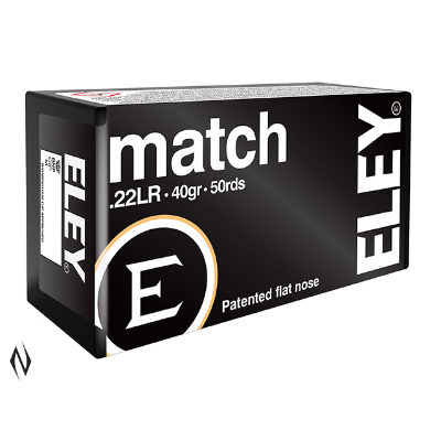 Eley Match Ammunition 22 Long Rifle (22LR) 40 Grain Lead Flat Nose (LFN) (50pk)
