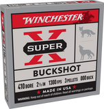 Winchester Super-X 410 Bore Ammunition 2-1/2" 000 Buckshot 3 Pellets (5pk) XB41000)