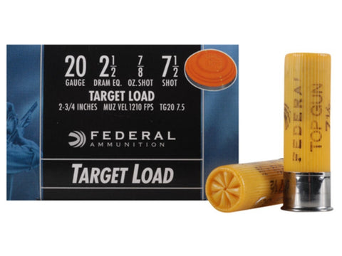 Federal Top Gun Ammunition 20 Gauge 2-3/4" 7/8 oz #7.5 Shot (25pk)