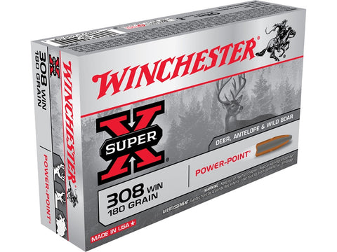 Winchester 308 Winchester Ammunition 180 Grain Power-Point (20pk) (X3086)