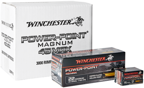 Winchester Power-Point Ammunition 22Mag 45 Grain Hollow Point (50pk) (22MPP45)