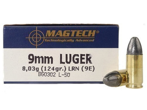 Magtech Ammunition 9mm Luger 124 Grain Lead Round Nose (50pk)