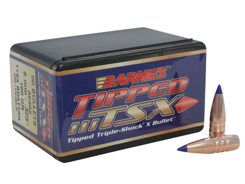 Barnes Tipped Triple-Shock X Bullets 323 Caliber, 8mm (323 Diameter) 160 Grain Boat Tail Lead-Free  (50pk)