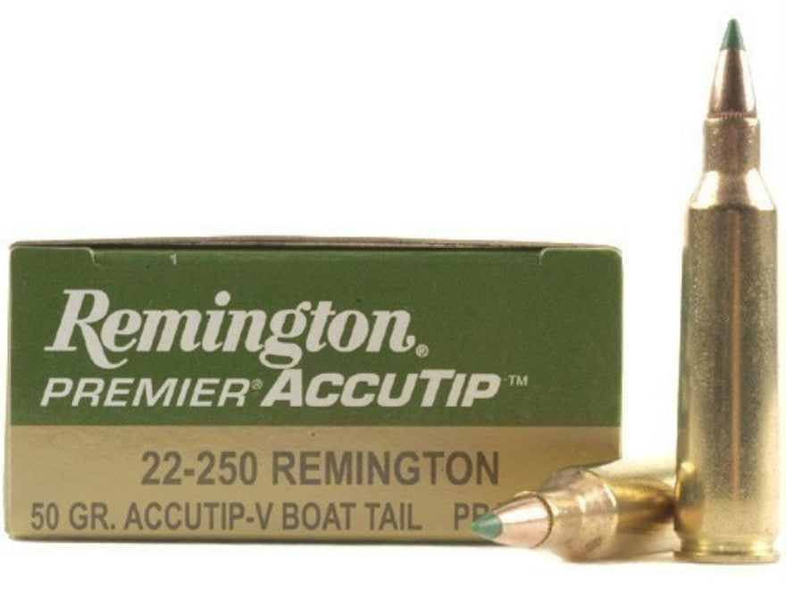 Remington Premier Varmint Ammunition 22-250 Remington 50 Grain AccuTip Boat Tail (20pk)