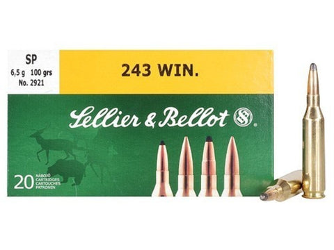 Sellier & Bellot 243 Winchester Ammunition 100 Grain Soft Point (20pk)