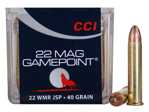 CCI GamePoint Ammunition 22 Winchester Magnum Rimfire (WMR) (22Mag) 40 Grain Jacketed Soft Point (50pk)