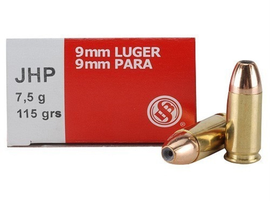 Sellier & Bellot Ammunition 9mm Luger 115 Grain Jacketed Hollow Point (50pk)