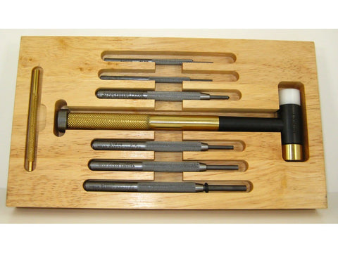 Lyman Tapper Hammer with Interchangeable Brass, Nylon, Steel Heads and Punch Set 7-Piece