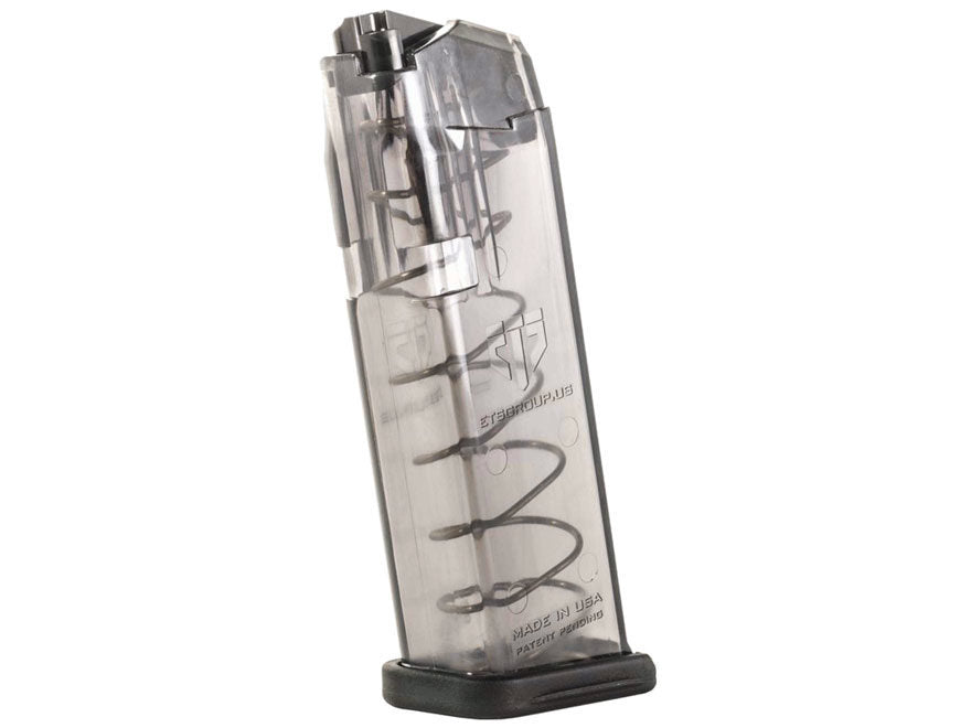 ETS Glock Magazine~ 19, 26  9MM Luger 10 Round Clear (854094005195)