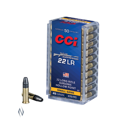 CCI Suppressor Ammunition 45 Grain Lead Hollow Point (50pk) (957)