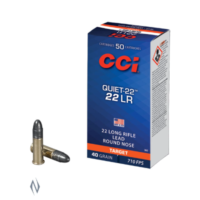 CCI Quiet Ammunition 22LR 40 Grain Lead Round Nose (RN) (50pk)  (960)