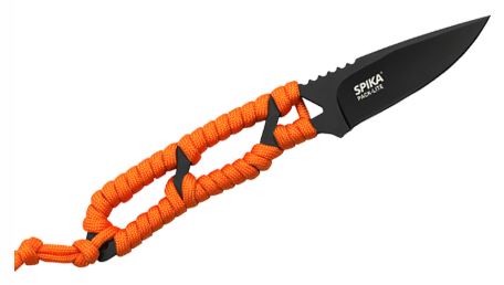 Spika Pack Light Fixed Blade Black with Orange Paracord (SPL-113)