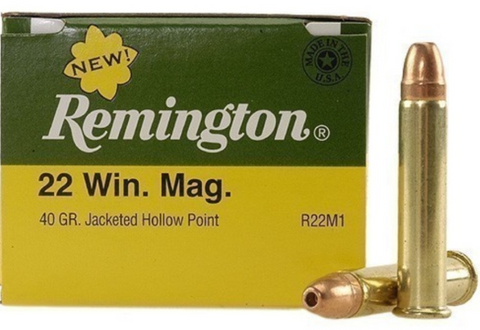 Remington Ammunition  22 Winchester Magnum Rimfire (WMR) (22Mag) 40 Grain Jacketed Hollow point (JHP) (50pk)