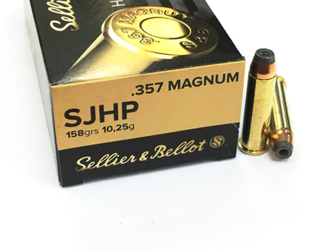 Sellier & Bellot 357 Magnum Ammunition 158 Grain Soft Jacketed Hollow Point (50pk)