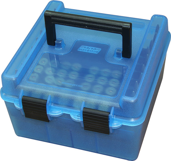 MTM Pistol Ammo Box 50 Round Flip-Top 38 Special 357 Mag Clear Blue P50 MTM Pistol Ammo Box 50 Round Flip-Top 38 Special 357 Mag Clear Blue P50