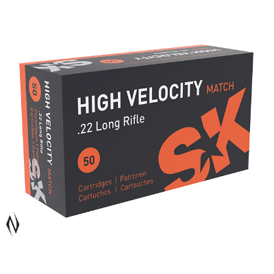 SK High Velocity Match Ammunition 22 Long Rifle (22LR) 40 Grain Solid Point (50pk)