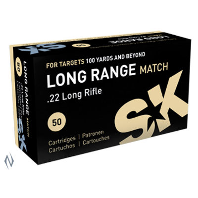 SK Long Range Match Ammunition 22 Long Rifle (22LR) 40 Grain Lead Round Nose (LRN) (50pk)